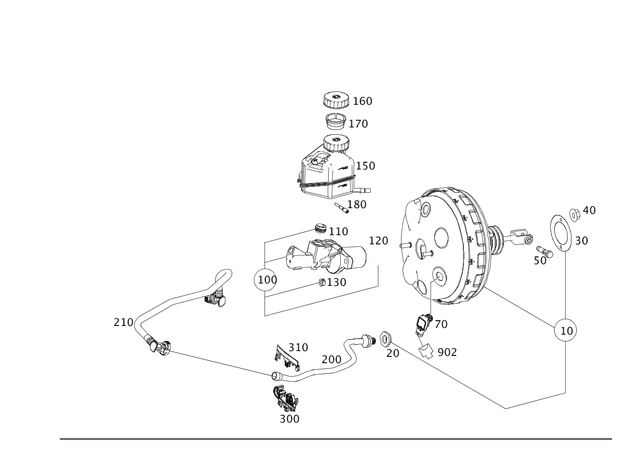 2044302730 - Brake System: Parts Kit, Brake Booster for Mercedes-Benz: C250, C300, C350, C63 AMG, E550 Image image