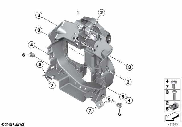 46638564650 - Frame and Mounting Parts: Front Panel Carrier -  for BMW-Motorrad Image