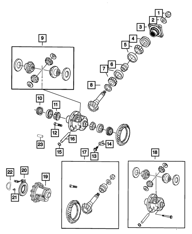 « 5086783AB – Rear Axle; American Axle 292 MM Single Rear Wheel; Differential and Drive Line : Couronne Boulon, Montage pour Mopar Image »