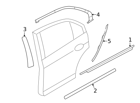 Exterior Trim - Rear Door for 2006 Ford Fusion #0