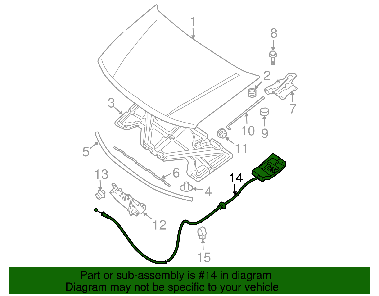 65621-ZS00A - Release Cable 2005-2021 Nissan | Nissan Parts