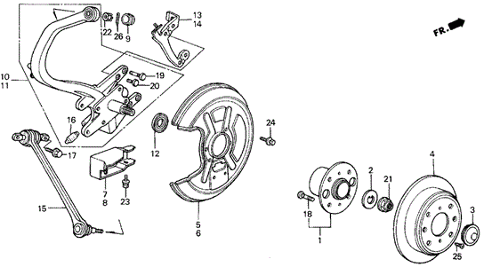 Rear Knuckle - Brake Disk for 1990 Acura Legend #0