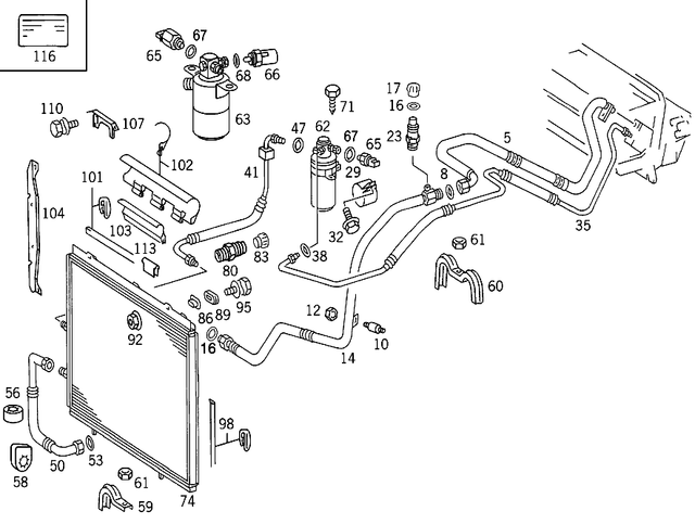 1408300516 - Heating and Ventilation: Piping for Mercedes-Benz: 400SEL, 500SEL Image image