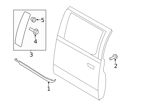 Exterior Trim - Rear Door for 2017 Ford F-150 #0