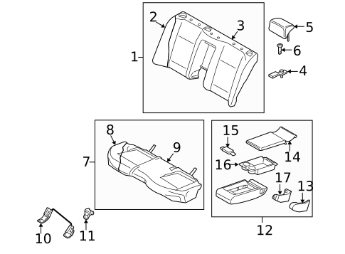 Rear Seat Components for 2010 INFINITI M45 #1