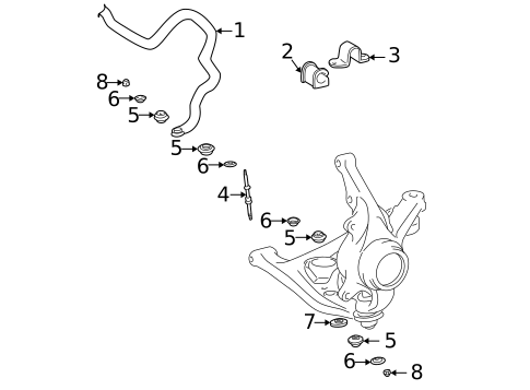 Stabilizer Bar & Components for 2005 Scion xB #0