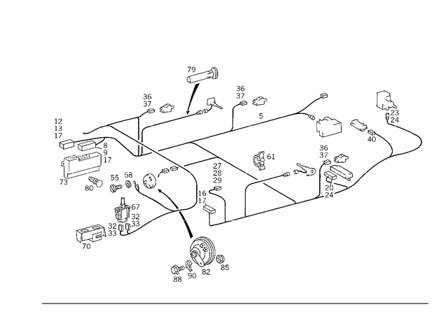 1244401309 - Electrical System: Electrical Wiring Harness for Mercedes-Benz Image image