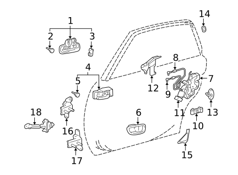 Lock & Hardware for 2001 Toyota Avalon #1
