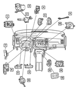 1CM191J8AA - Electrical: Heated Seat Switch Bezel for Mopar Image