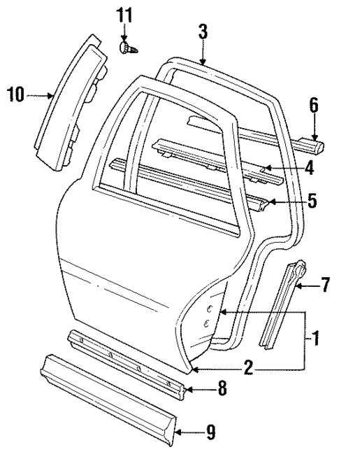 Door & Components for 1995 Oldsmobile Achieva #0
