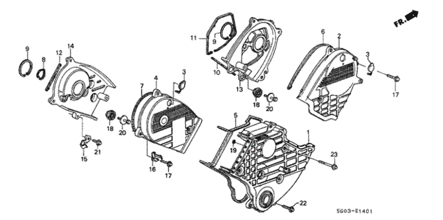 Timing Belt Cover for 1990 Acura Legend #1