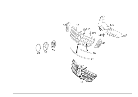 Radiator Grill for 2002 Mercedes-Benz ML500 #0
