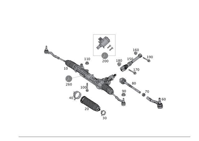 1724600500 - Steering: Steering Gear for Mercedes-Benz: SLC43 AMG, SLK55 AMG Image image