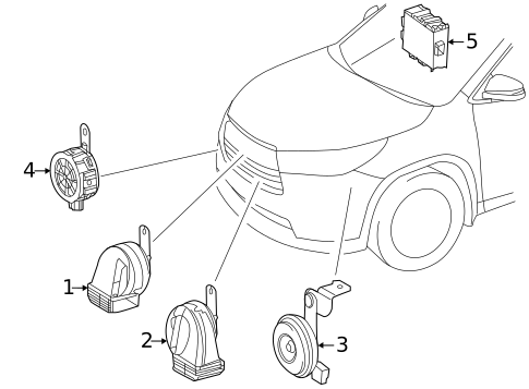 Horn for 2025 Toyota Highlander #0