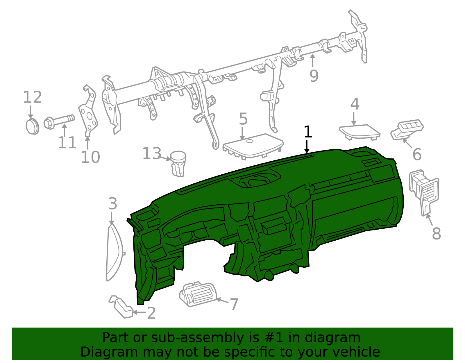 55400-60071-C1 - Instrument Panel 2016-2021 Lexus LX570 | Longo