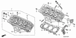 12100RCA305 - Engine: CYLINDER HEAD ASSY., FR. for Honda Image