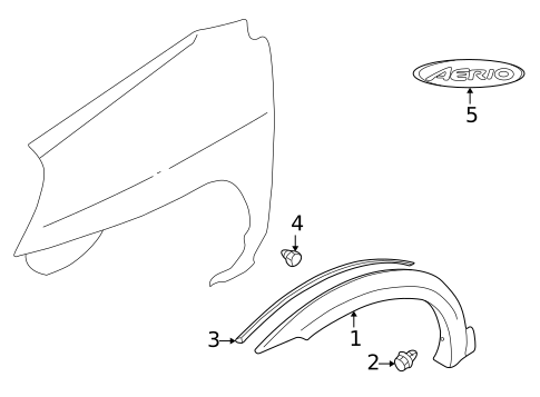 Exterior Trim - Fender for 2005 Suzuki Aerio #0
