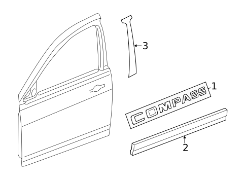 Exterior Trim - Front Door for 2015 Jeep Compass #0