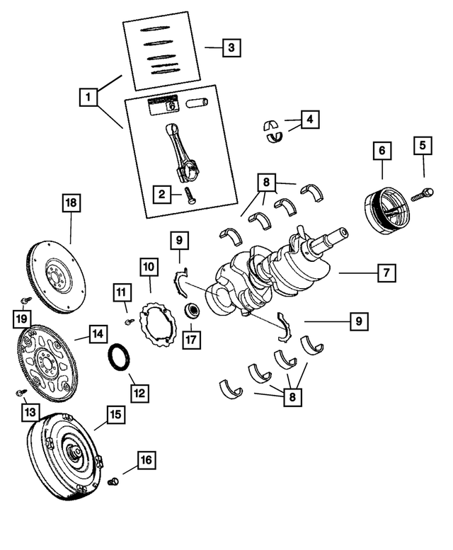 5012364AD - Engine 3.7L Six Cylinder: Piston Ring Package for Mopar Image