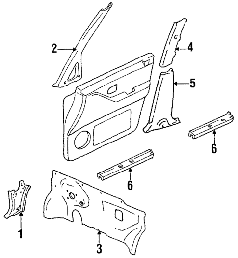 Interior Trim - Pillars for 1990 Nissan Axxess #0