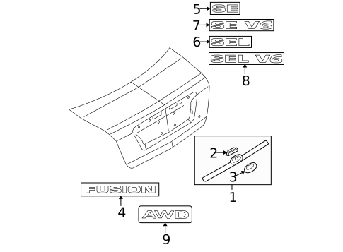 Exterior Trim - Trunk for 2007 Ford Fusion #0