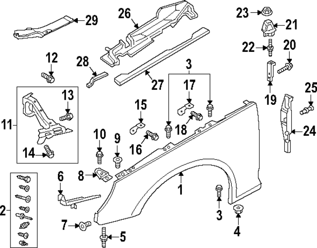8W0821469 - Body: Fender Bracket for Audi Image