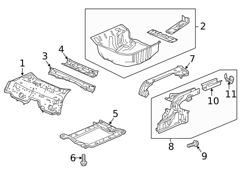 Rear Floor & Rails for 2019 Honda Fit #0