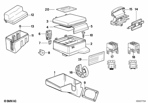 Single Components for Fuse Housing for 1990 BMW 735i #0