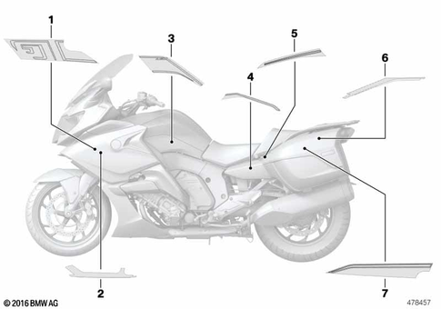 Stickers, Labels, Adhesive Film Strips for 2017 BMW-Motorrad K 1600 GT #0
