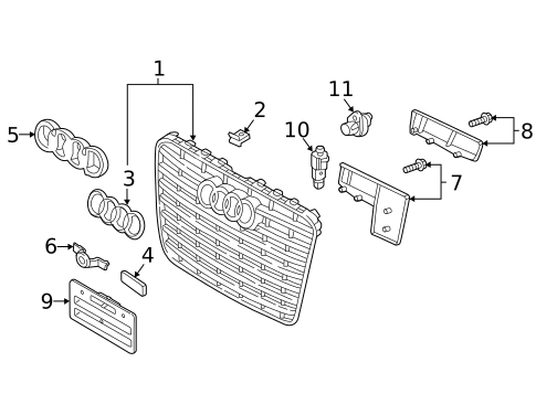 Grille & Components for 2015 Audi A8 Quattro #0