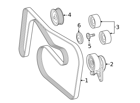 Accessory Drive Belt System Components for 2015 Mercedes-Benz S600 #0