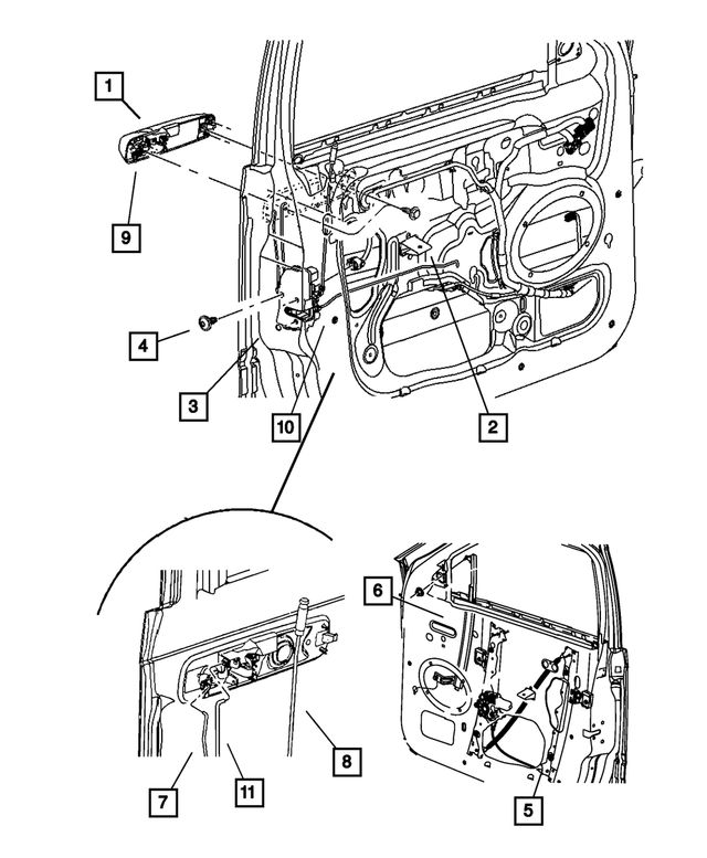 1HP691W1AA - Doors, Door Mirrors and Related Parts: Exterior Door Handle, Left for Mopar Image