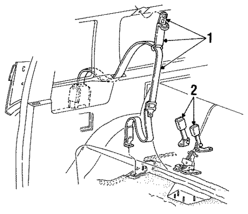 Rear Seat Belts for 1992 Ford Explorer #1