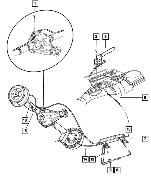 Parking Brake Lever and Cables for 2001 Jeep Cherokee #0