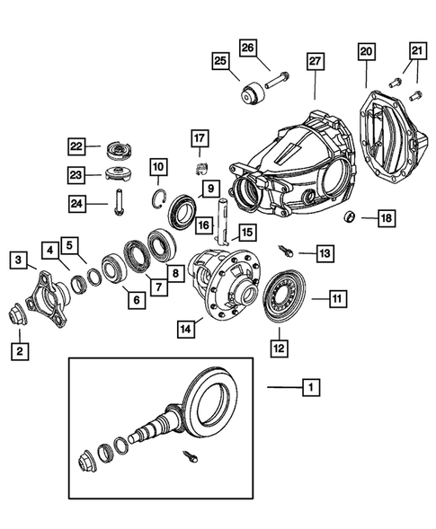 Rear Axle; Housing, Differential and Vent for 2008 Dodge Charger #0