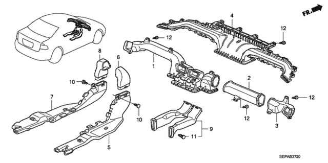 Duct for 2008 Acura TL #0
