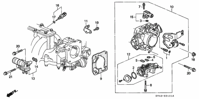 Throttle Body (V6) for 1995 Honda Accord #0
