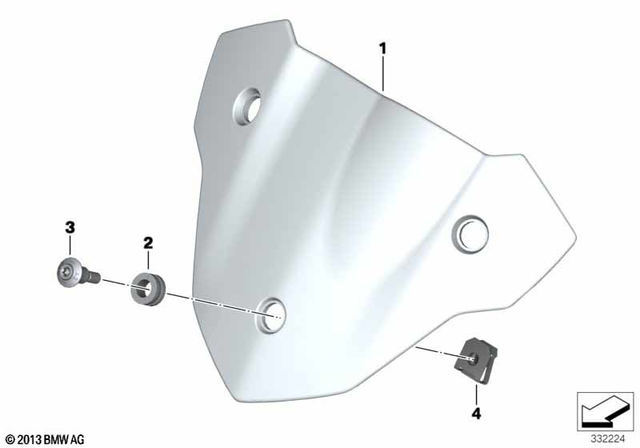46638534176 - Frame and Mounting Parts: Windshield -  for BMW-Motorrad Image