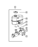 4723394 - Brakes: Master Cylinder Reservoir Pin, Mounting for Chrysler: 300M, Concorde, Pacifica, Town &amp; Country, Voyager | Dodge: Caravan, Dakota, Durango, Grand Caravan, Intrepid, Ram 1500, Ram 2500, Ram 3500, Viper | Jeep: Wrangler | Ram: 2500, 3500 Image