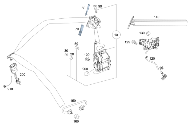 2388603100 - Driver Seat: Seat Belt for Mercedes-Benz: E400, E450, E53 AMG Image image