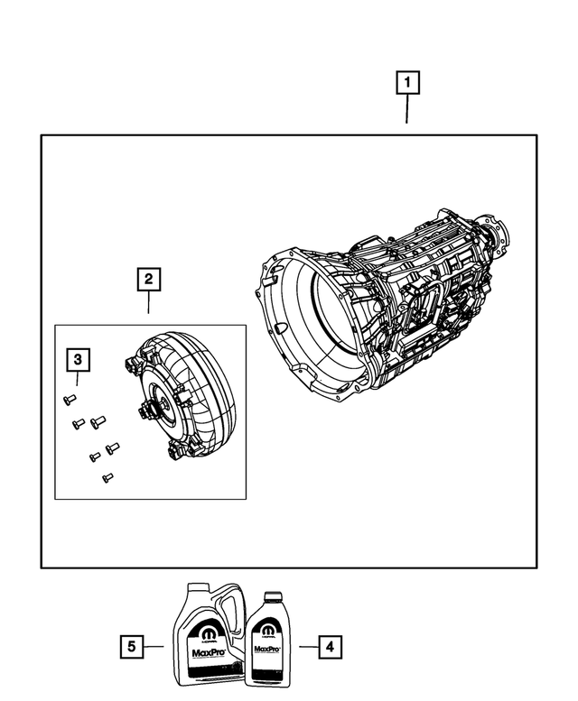 « R8533466AA – Transmission : Avec Convertisseur De Couple Trousse Transmission, Refabriqué pour Mopar Image »
