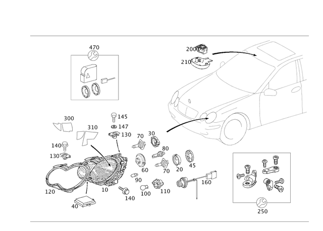 2038202459 - Electrical System: Lamp Unit for Mercedes-Benz: C240, C32 AMG Image