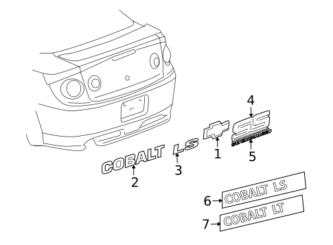 Exterior Trim - Trunk for 2008 Chevrolet Cobalt #0