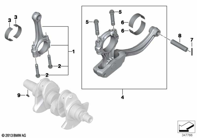 11247688359 - Engine: Connecting Rod Bolt - M9X1X49 for BMW-Motorrad Image