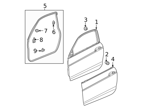 Door & Components for 2010 Honda Accord #0
