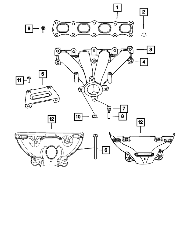 4693350AC - 2.4L Gas; Engine: Exhaust Manifold Bracket for Mopar Image