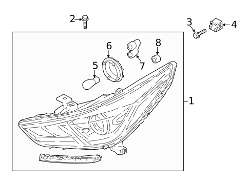 Headlamp Components for 2022 Hyundai Accent #1