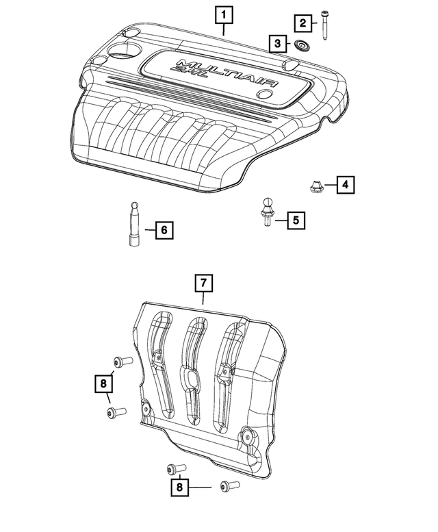 68272926AA - Engine: Engine Cover for Mopar Image