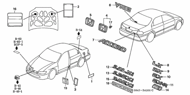 Emblems - Caution Labels for 2001 Honda Accord #0