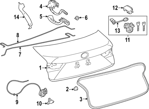 Lid & Components for 2017 Lexus IS200t #0
